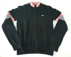 【DR039】LACOSTE ジップアップニット カーディガン 40サイズ