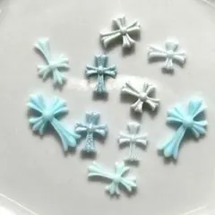 クロス ネイルパーツ 10個セット ブルー系　アソートのサムネイル