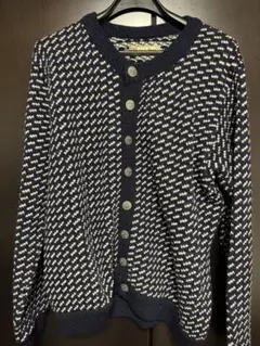 L.L.Bean メンズ L カーディガン ネイビー/ホワイト