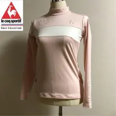 ルコックゴルフ 春夏 モックネック ウェア 薄ピンク Sサイズ