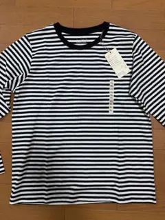 無印　天竺編みクルーネック長袖tシャツ