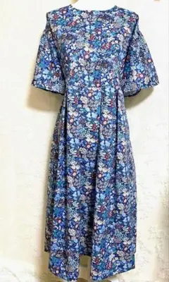 Crespi LIBERTY ワンピース 花柄 ギャザー ウエストリボン 日本製