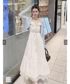 レースティアードリボンキャミソールワンピース[tu1553]