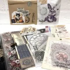 おすそ分け♡ コラージュ素材・珈琲染め・海外マステ
