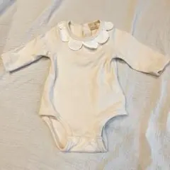 プティマイン スカラップ衿ロンパース70cm