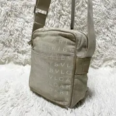 【良品】BVLGARI ブルガリ　ショルダーバッグ　ロゴマニア　キャンバス