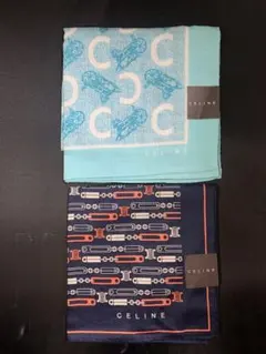 CELINE ハンカチセット 水色 ネイビー