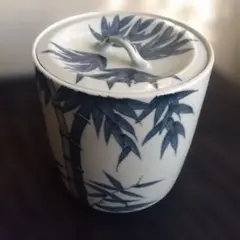染付 桶側水指 平安玉堂窯 手塚玉堂 作 京焼 茶道具 共箱 水指 美品