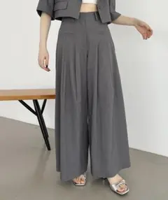 Heather スラックスパンツ　グレー　M