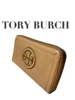 【ジャンク品】TORY BURCH トリーバーチ レザー長財布 キャメル