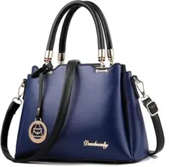 訳あり品❗️ハンドバッグ ショルダーバッグ 2way 手提げ 斜め掛け ネイビー