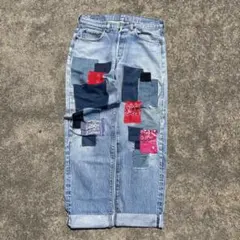 ICEBERG ICEJEANS ワイドデニム パッチワーク ワッペン 42 - メルカリ