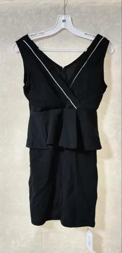 ブラックペプラムドレス Lサイズ