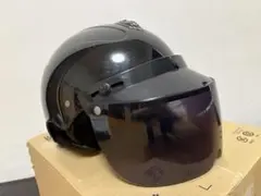 バイク用 ハーフヘルメット ブラック❤️スモークシールド付❓のサムネイル