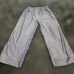 デニム ワイドパンツ ゴムウエスト