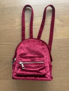 FOREVER21 ミニリュック ベロア ボルドー レッド バックパックのサムネイル
