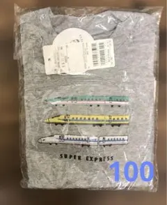 プティマイン　新幹線　後ろシャツ半袖Tシャツ　グレー系　100 新品タグ付きのサムネイル