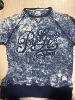 グラフィックプリント トレーナー ダークブルー