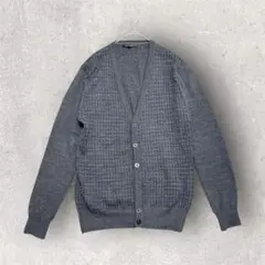 PAZZO カーディガン グレー ドット柄 Vネック M