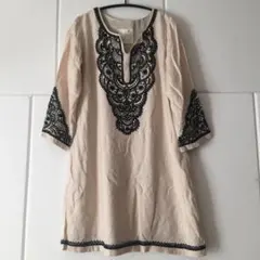 HOME UNITED ARROWS インド製 刺繍 チュニック ワンピース