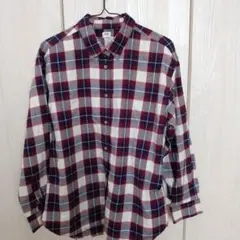UNIQLO ユニクロ チェック柄 長袖シャツ レッド L