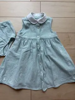 ラルフローレン　ストライプ柄ワンピースとおむつカバーセット