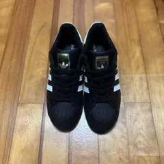 adidas SUPERSTAR ブラック/ホワイト　「金ベロ」27.5cm