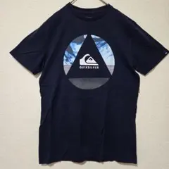 【クイックシルバー】サークルロゴプリントTシャツ ネイビー Sサイズ