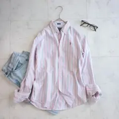 ラルフローレン 長袖シャツ スリムフィット ストライプ コットン ポニー刺繍