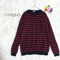 ユニクロ　ニット　ウール100％　ボーダー　ウールマーク認証　薄手　カジュアル