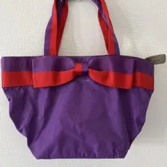 kate spade リボン付きトートバッグ 紫　赤