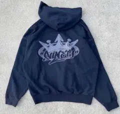 9090 King Logo pigment Hoodie ネイビー　XLサイズ