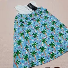 新品　WILL MERY ワンピース 90cm ヤシの木柄　　カラフル　夏　海のサムネイル