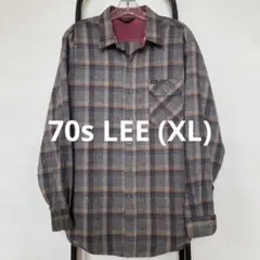 70s LEE リー ヴィンテージ オンブレチェック ネルシャツ アメカジ XL