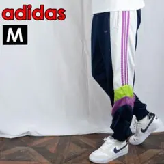 古着 ジャージ下 パンツ アディダスadidas M ネイビー レトロY2394