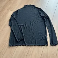 しまむら 長袖 フリル シアートップス