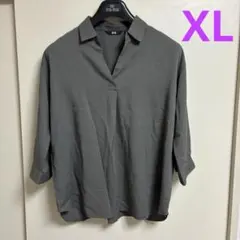 UNIQLO ユニクロ レディース　７分袖　スキッパーシャツ　グレー XL