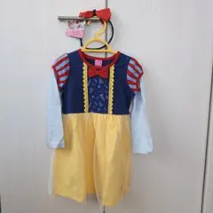 スノーホワイト風長袖ドレスとヘアバンド　100