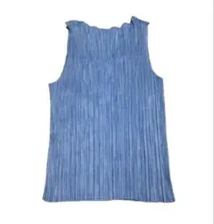 プリーツプリーズ 訳あり　ノースリーブカットソー　ブルー　サイズ3