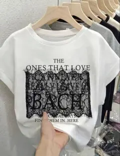 ロゴ レース 半袖 Tシャツ ホワイトのサムネイル
