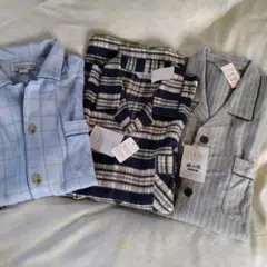 パジャマ（ストライプ・チェック柄）上のみ　３点