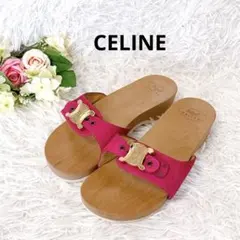 希少CELINE Dr. Scholl コラボウッドソールサンダル 23のサムネイル