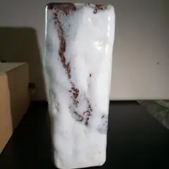 茶道具　美濃焼　深山窯　阪口浩史作　志野掛花入　共布　共箱　C　8390 茶道具 美濃焼 深山窯 阪口浩史作 志野掛花入 共布 共箱 C