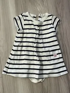 【プチバトー 】定番 ボーダーワンピース 6m