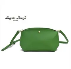 【美品】レガートラルゴ フェイクレザーショルダーバッグ　グリーン