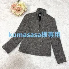 PLATINA byA.Rツイード スタンドカラー ジャケット ウール混 M相当