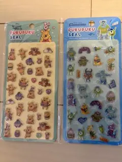 ぷくぷくシール くまのプーさん・モンスターズ・インク 2枚セット 新品