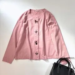 【サイズ50】Rose Tiara ビーズ カーディガン ピンク 長袖 希少