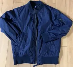 ⚠️記名有り⚠️UNIQLO ネイビー ミニタリー(MA-1型)ポリ中綿ブルゾン