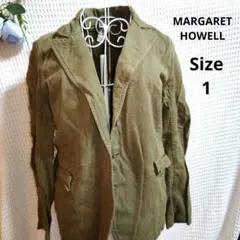 【オシャレ☆MARGARET HOWELL】オリーブ　3つボタンジャケット　1のサムネイル